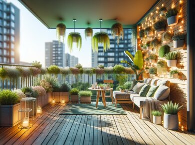 Balkon w bloku – zielona strefa wypoczynku